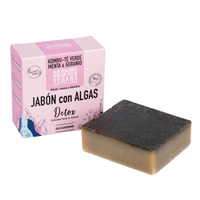 Jabón exfoliante en pastilla con algas detox kombu 100 gr.